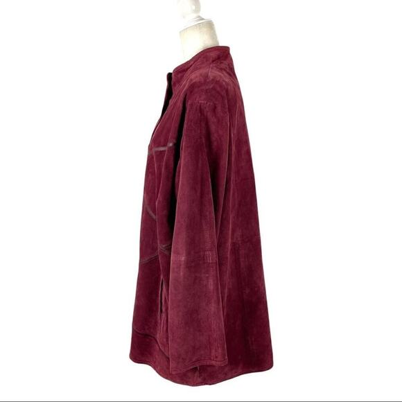 Linea by Louis Dell'Olio 100% Suede & Leather Cross Stitching Jacket Boho SZ 1X - Picture 9 of 15